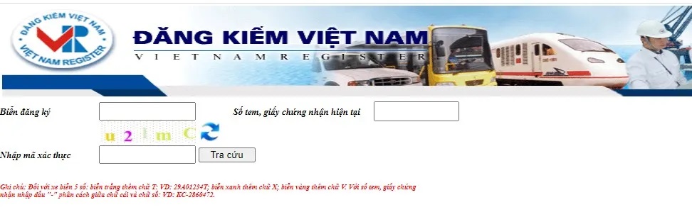 Kiểm tra phạt nguội ô tô trên website Cục Đăng kiểm Việt Nam