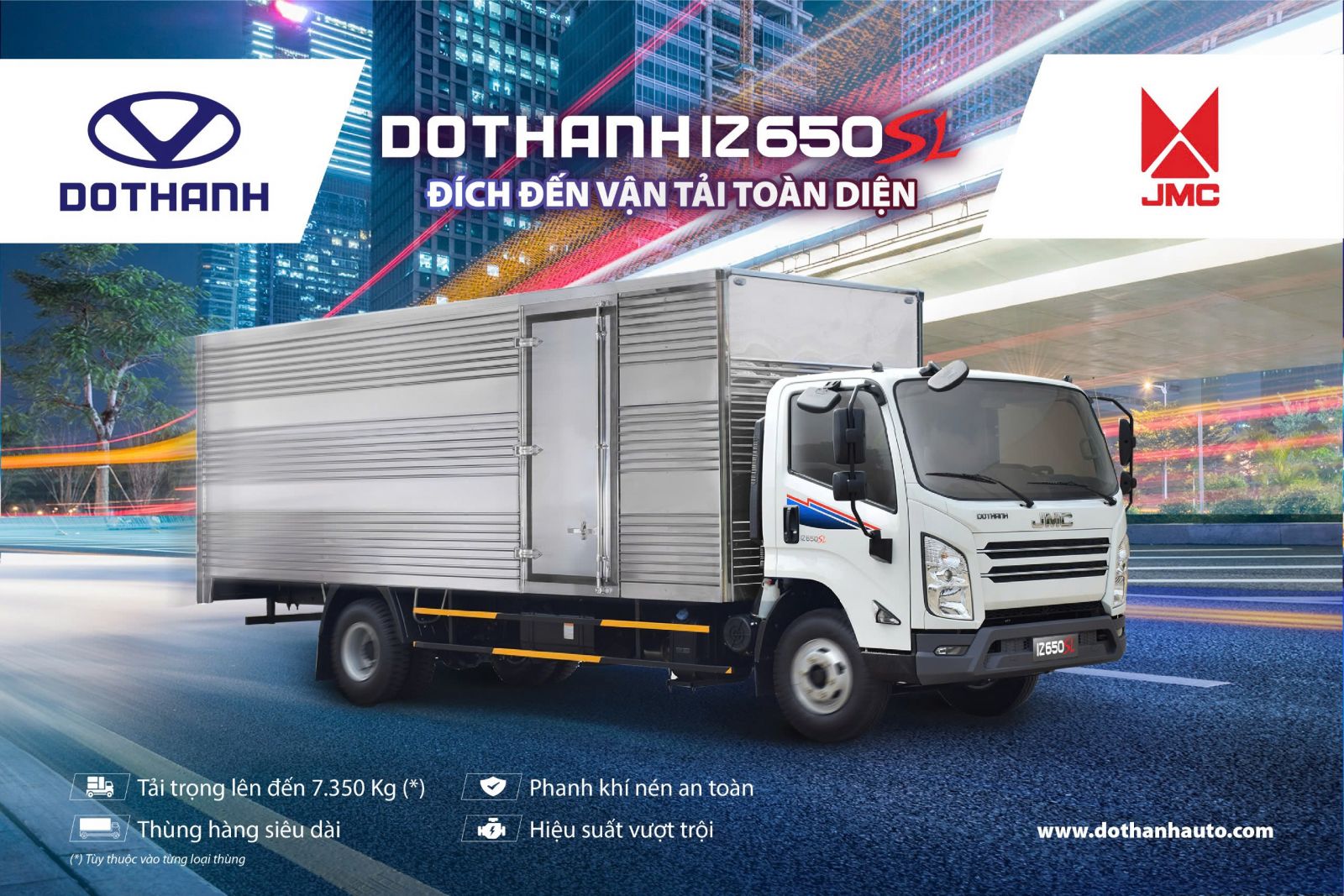 Giới thiệu xe tải DOTHANH IZ650SL mới: “Đích Đến Vận Tải Toàn Diện”: xe tải 7 tấn 3, thùng dài 6m3