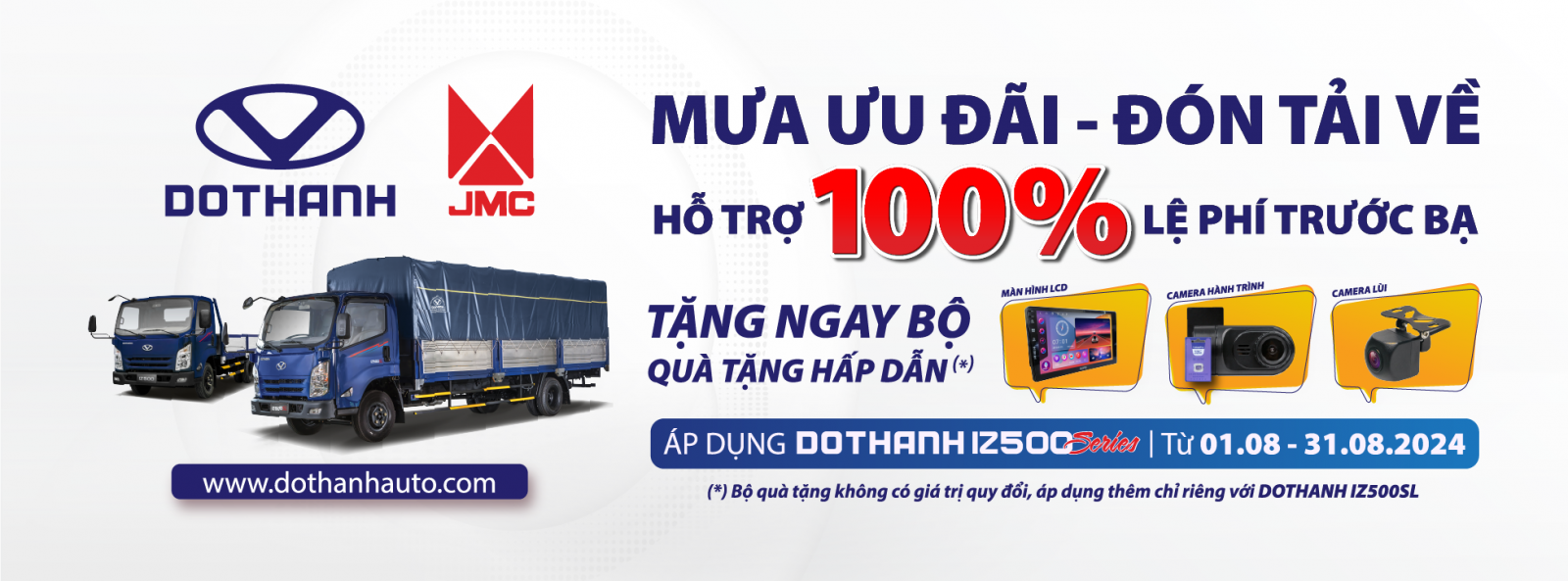 Chương trình khuyến mãi “MƯA ƯU ĐÃI - ĐÓN TẢI VỀ” khi mua xe tải DOTHANH IZ500 / IZ500L / IZ500SL