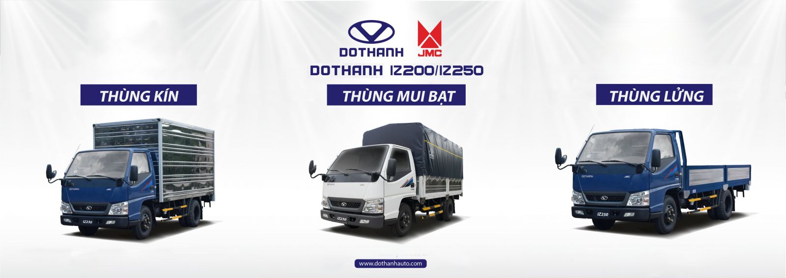 Xe tải DOTHANH IZ200 / IZ250: thùng kín, thùng mui bạt, thùng lửng