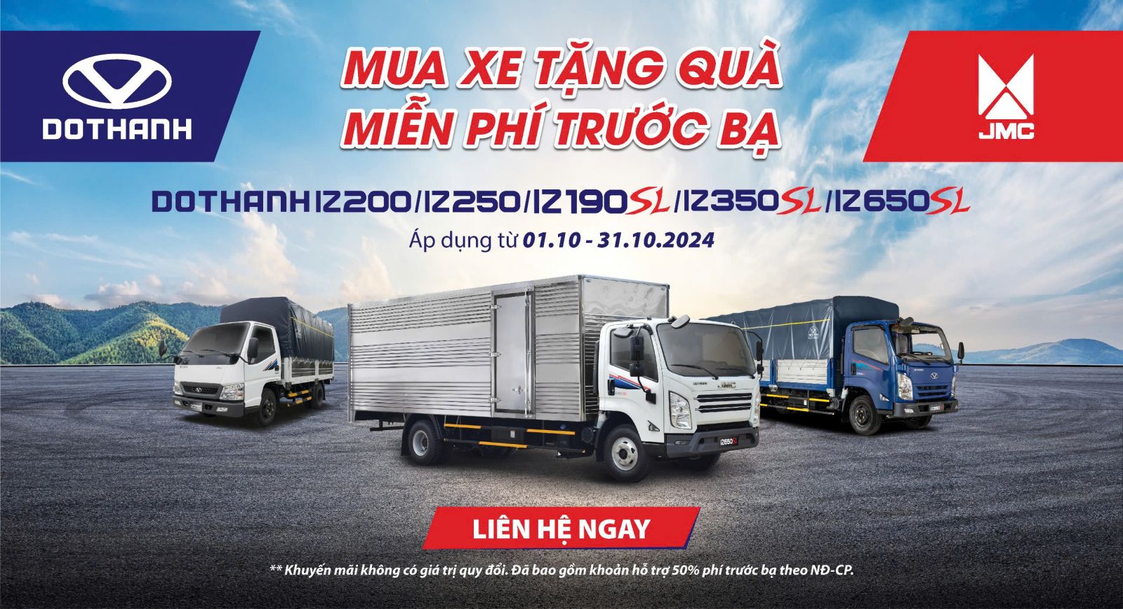 MUA XE TẶNG QUÀ - MIỄN PHÍ TRƯỚC BẠ | Khuyến mãi khi mua DOTHANH IZ200 / IZ250 / IZ190SL / IZ350SL / IZ650SL