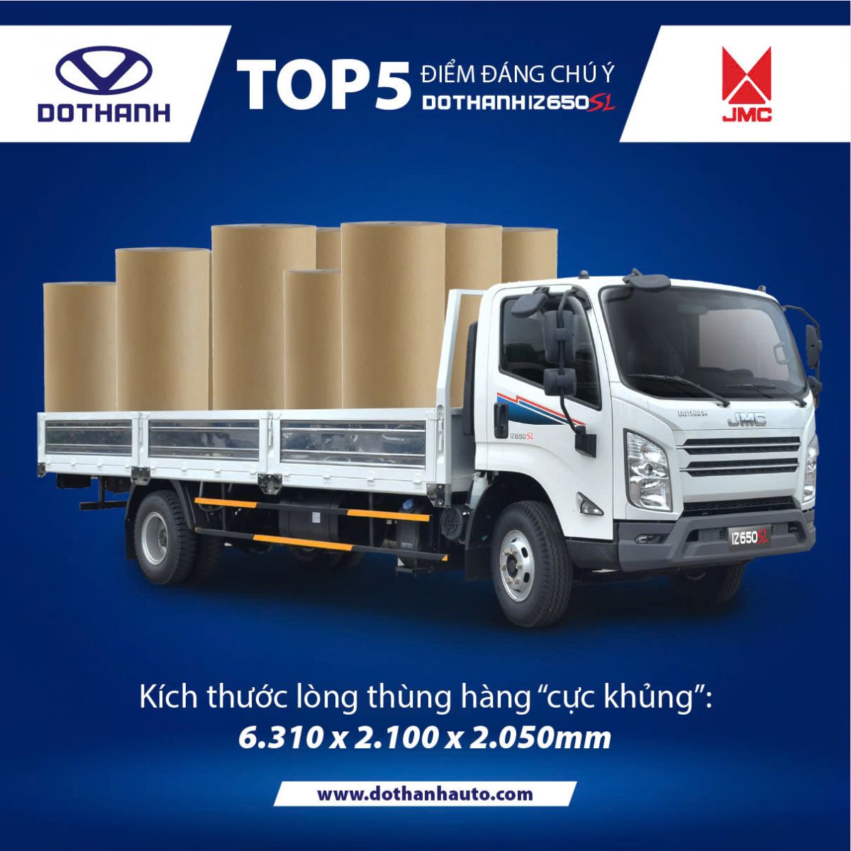 DOTHANH IZ650 có chiều dài thùng hàng 6m3