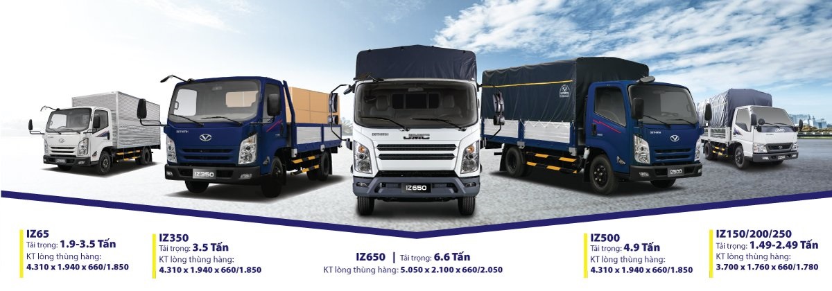 Các mẫu xe tải Đô Thành IZ tải trọng từ 1.49 - 6.6 tấn