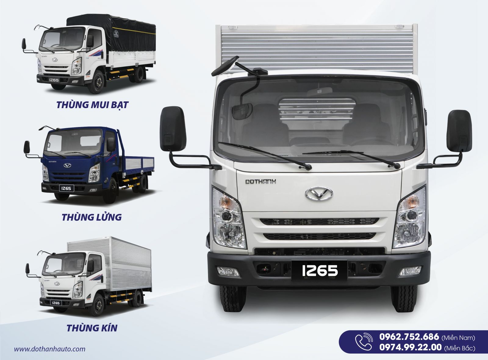 Thùng hàng xe tải Đô Thành IZ65 đa dạng
