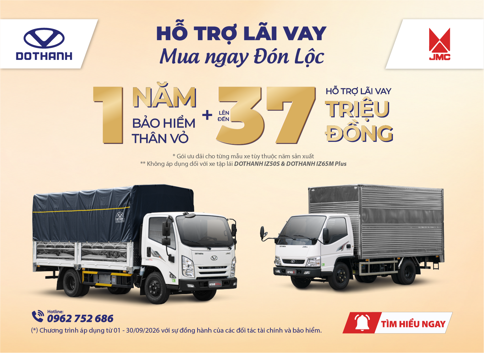 HỖ TRỢ LÃI VAY - MUA NGAY ĐÓN LỘC | KHUYẾN MẠI DOTHANH IZ