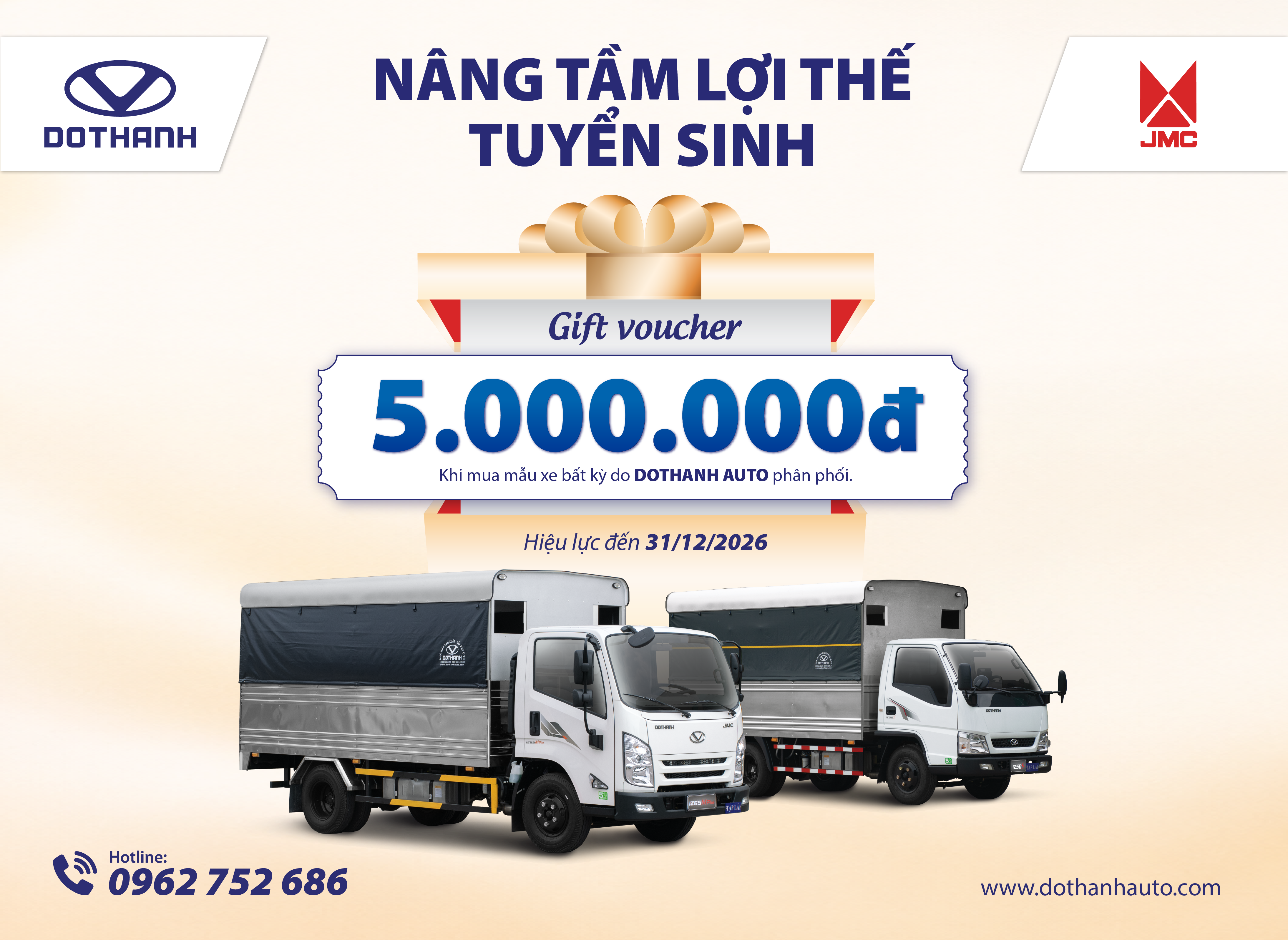 MUA XE TẬP LÁI DOTHANH AUTO: NÂNG TẦM LỢI THẾ TUYỂN SINH VỚI VOUCHER 5 TRIỆU ĐỒNG DÀNH TẶNG HỌC VIÊN