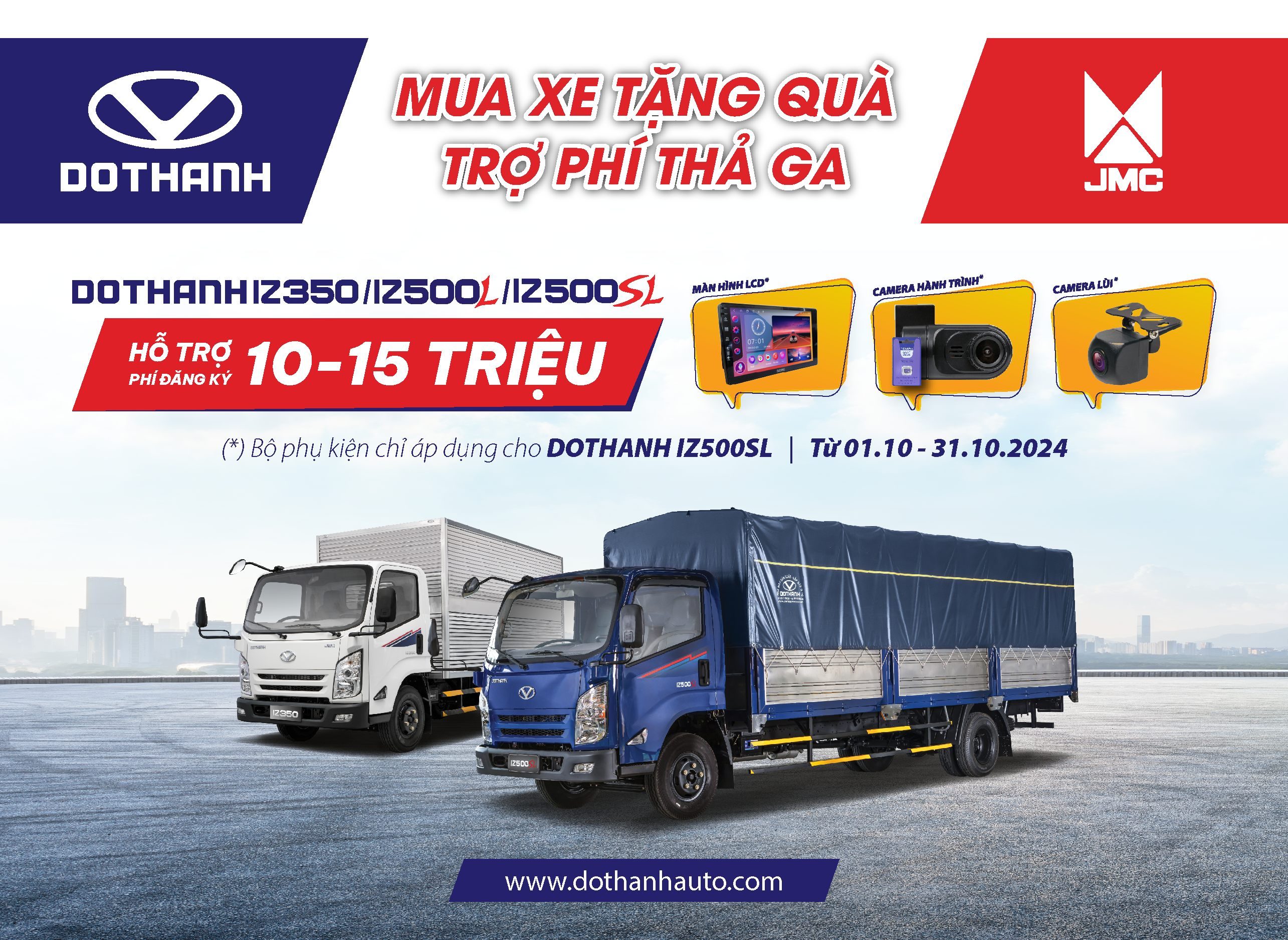 MUA XE TẶNG QUÀ - TRỢ PHÍ THẢ GA | Khuyến mãi khi mua DOTHANH IZ350 / IZ500L / IZ500SL