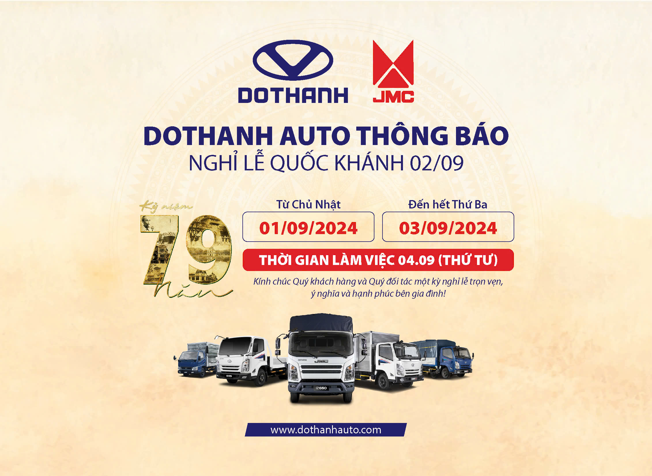 DOTHANH AUTO THÔNG BÁO LỊCH NGHỈ LỄ QUỐC KHÁNH 2/9 (2024)