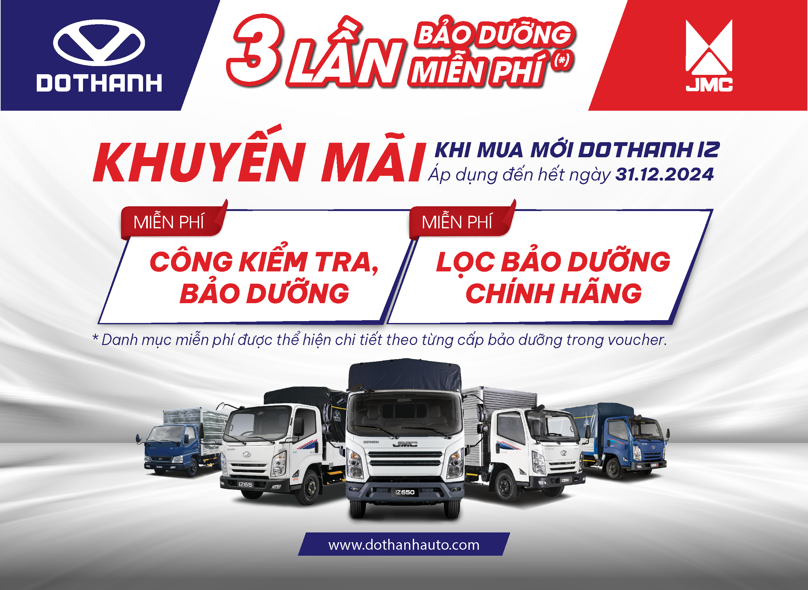 03 LẦN BẢO DƯỠNG MIỄN PHÍ | Khuyến Mãi Khi Mua Xe Tải DOTHANH IZ (Tháng 11, 12/2024)