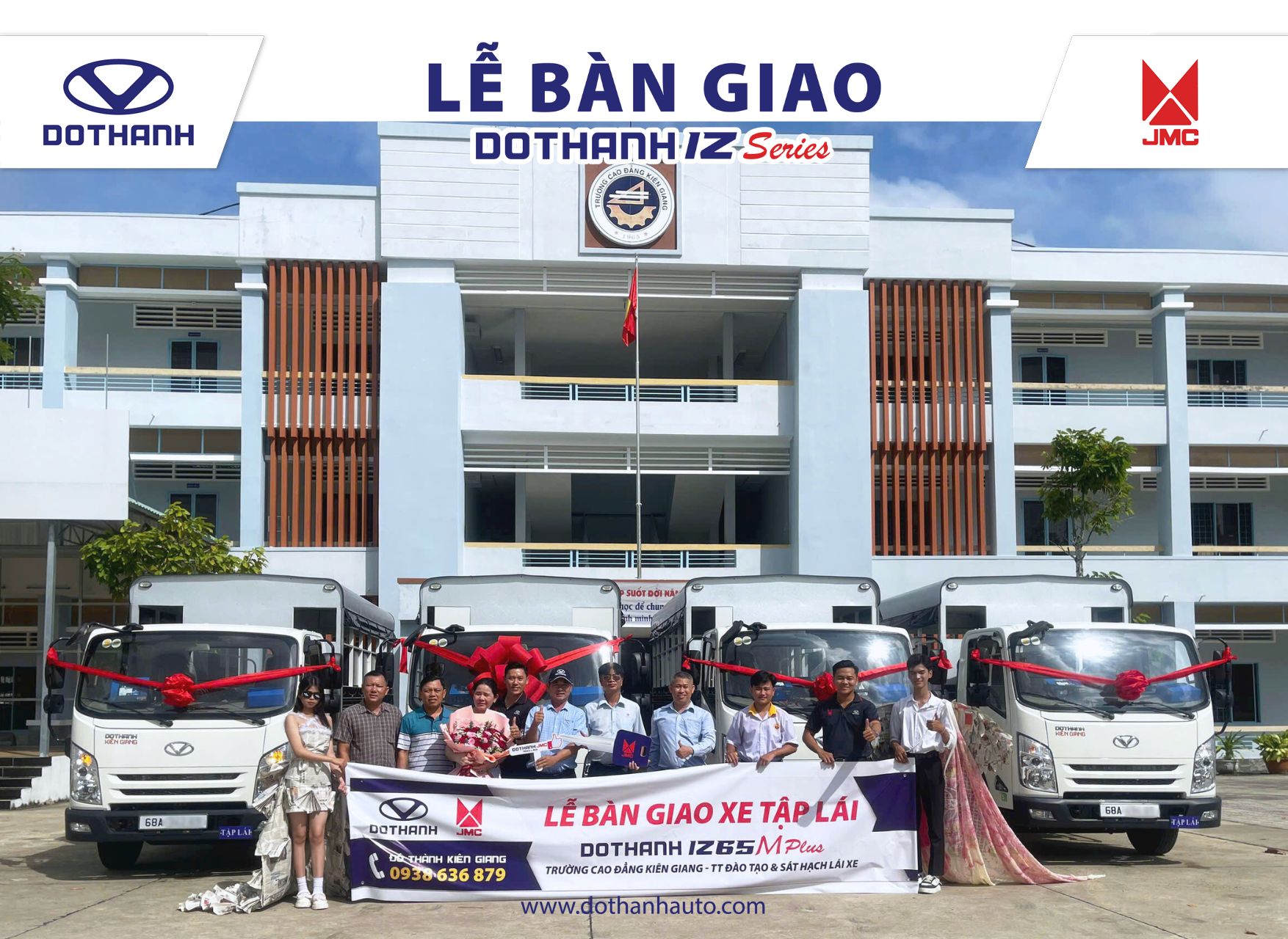 LỄ BÀN GIAO LÔ XE TẬP LÁI DOTHANH IZ65M PLUS CHO TRƯỜNG CAO ĐẲNG KIÊN GIANG