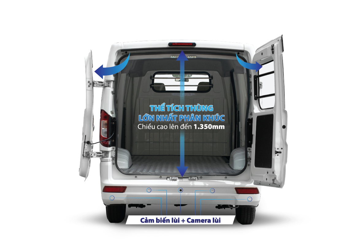 Góc mở cửa sau tối đa 270 độ